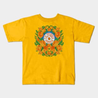 California Poppy Wildflower Superbloom Kids T-Shirt